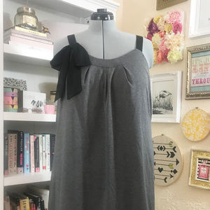 Grey Bow Neck Dress